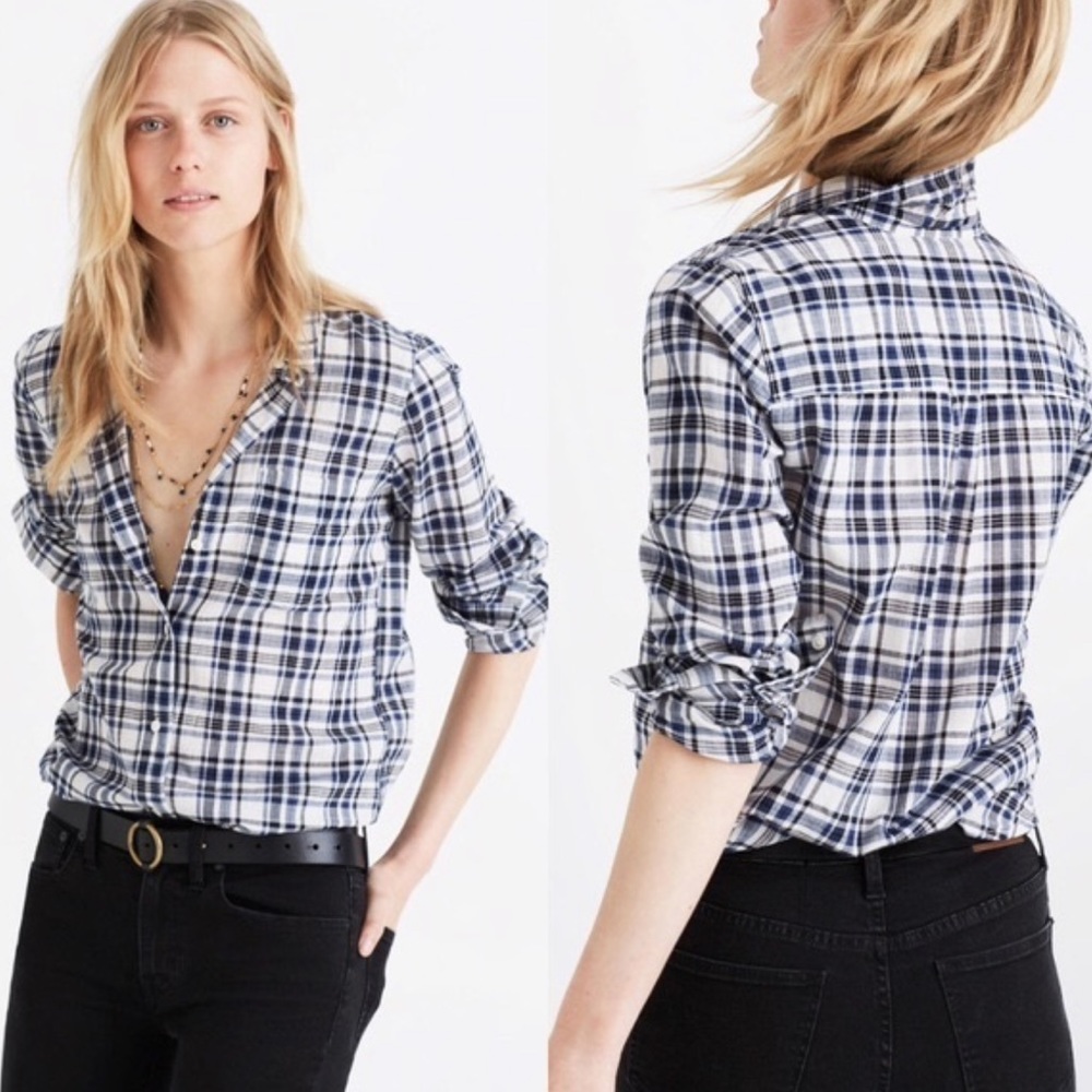 Madewell | Slim Ex Boyfriend Shirt Coltrane Plaid